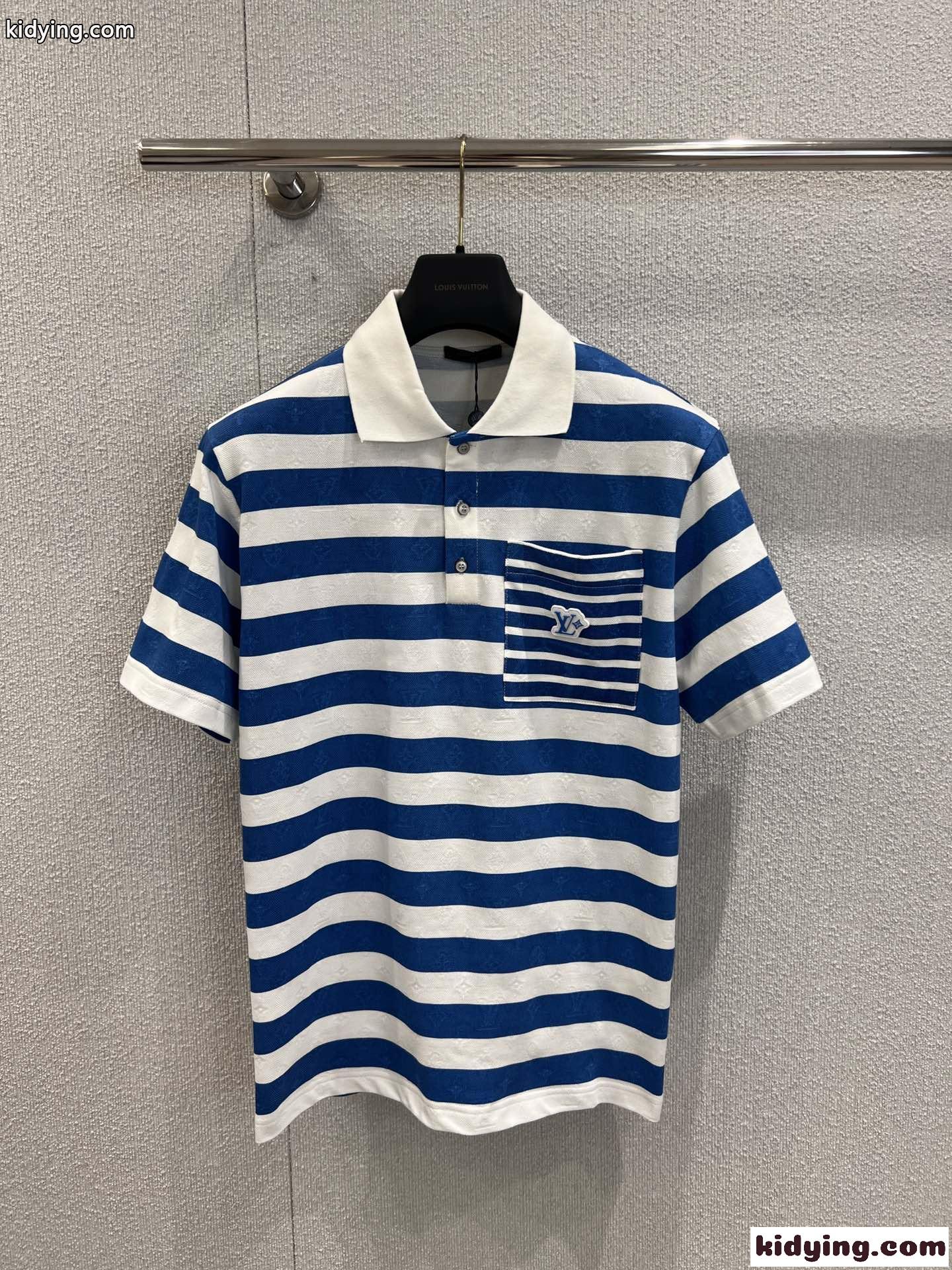 モノグラムストライプポロシャツ ルイ・ヴィトン Tシャツ コピー コットン-0