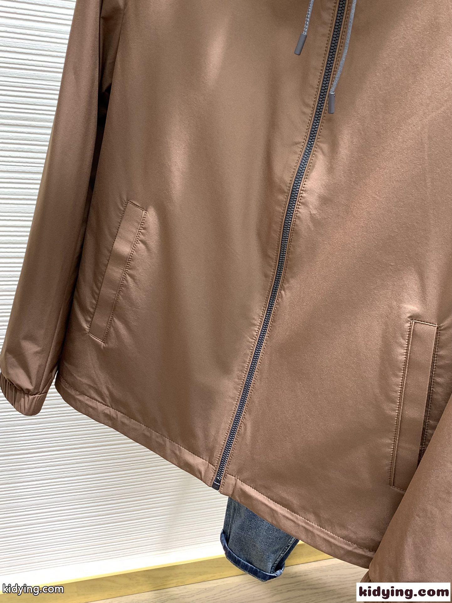 カジュアル メンズ リバーシブル両面仕様ブルゾン エルメネジルド・ゼニア ジャケット コピー ブラウン-2