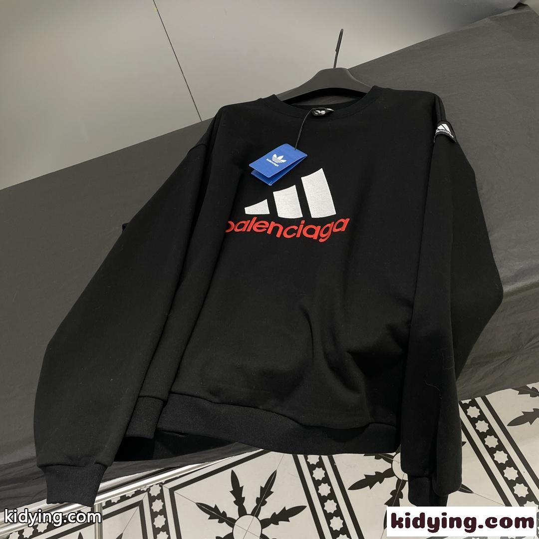 BALENCIAGA x ADIDAS オーバーサイズ スウェットシャツ バレンシアガ パーカー コピー ブラック-3