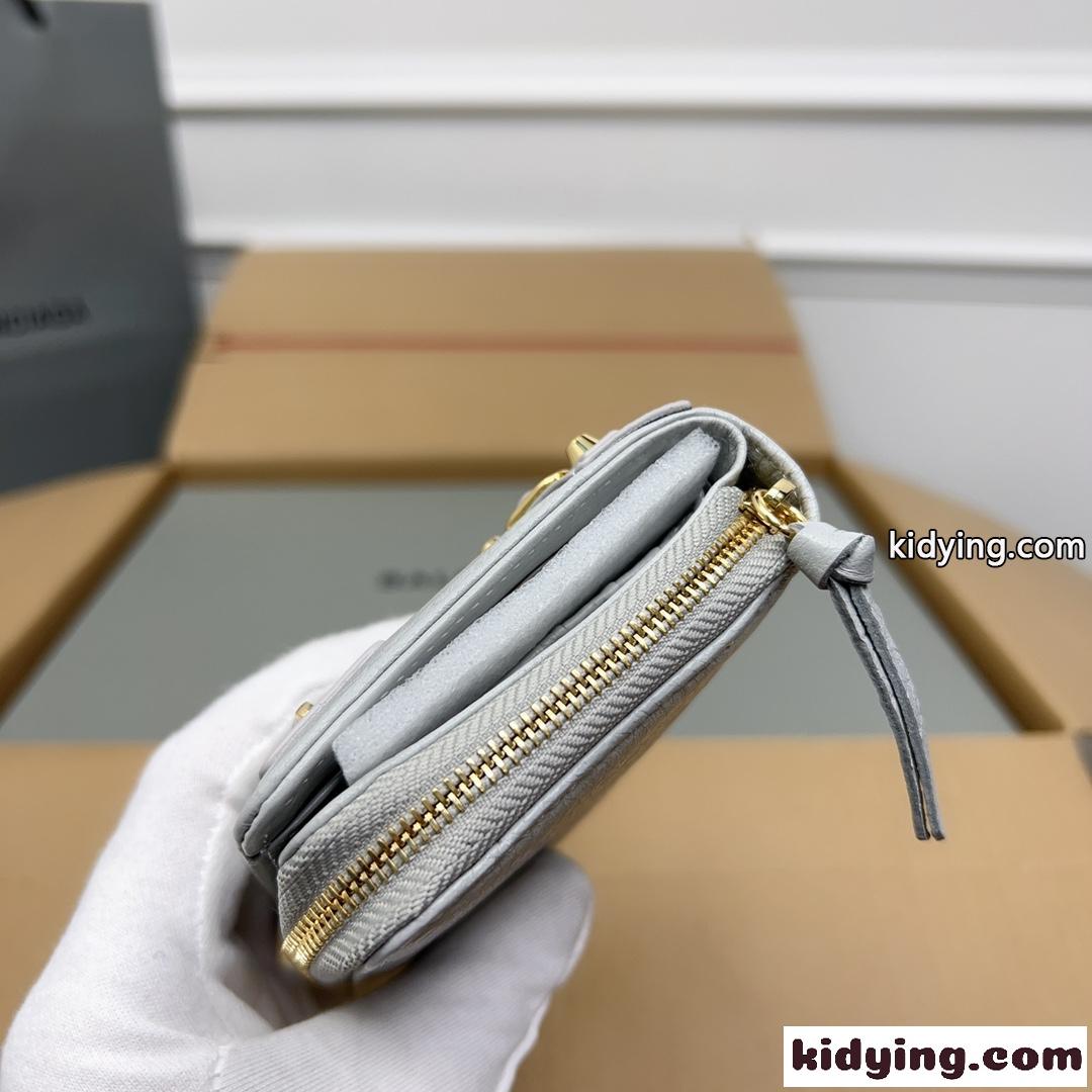 上品 高級感 コンパクトウォレット バレンシアガ 財布 コピー 二つ折り財布 グレー-2