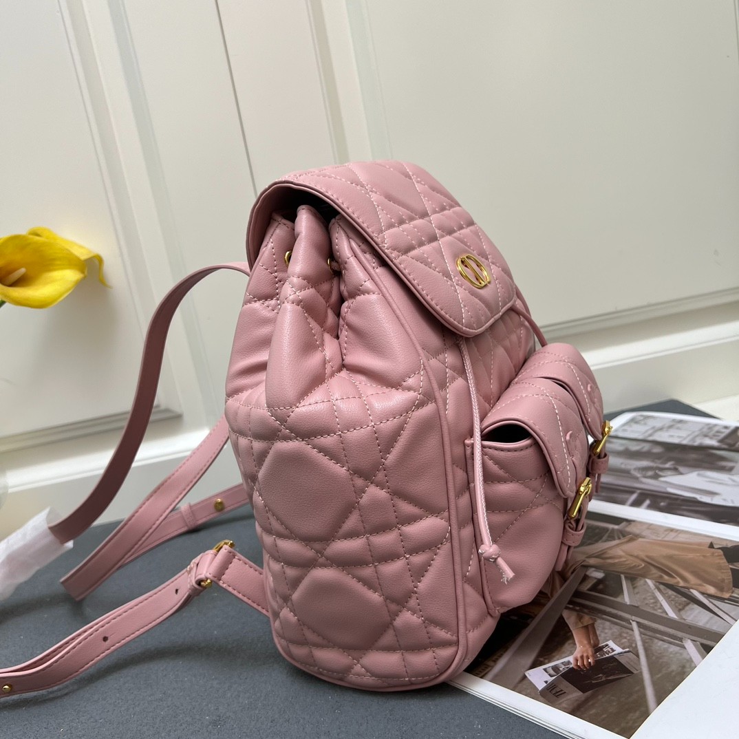 Dior Caro バックパック ミディアム クリスチャン・ディオール バッグ コピー ピンク-2