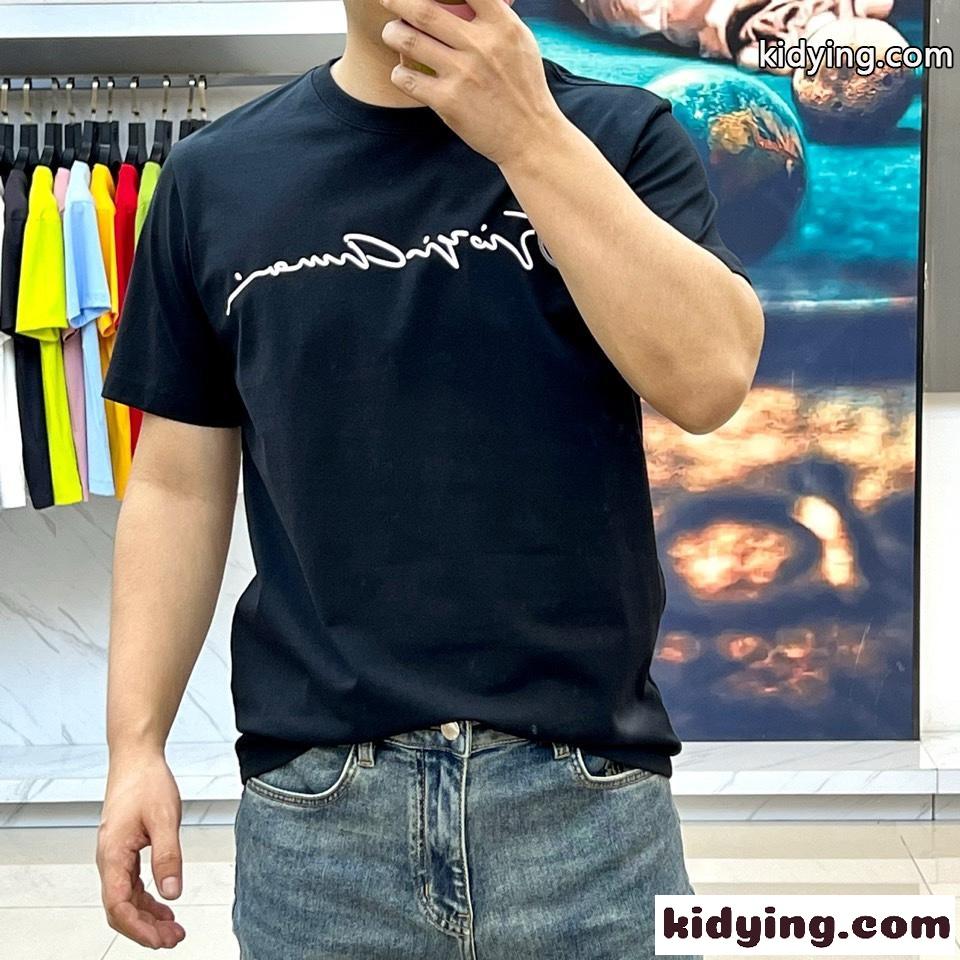 カジュアル ロゴ入り アルマーニ Tシャツ コピー 半袖Tシャツ ブラック-1