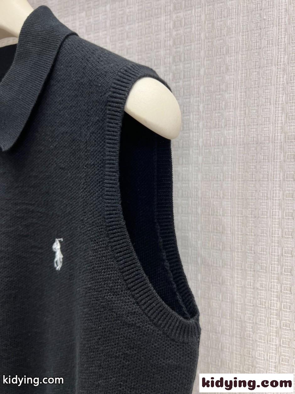 ポニー刺繍 ノースリーブ ニットポロ ラルフローレン ニット 偽物 ブラック-4