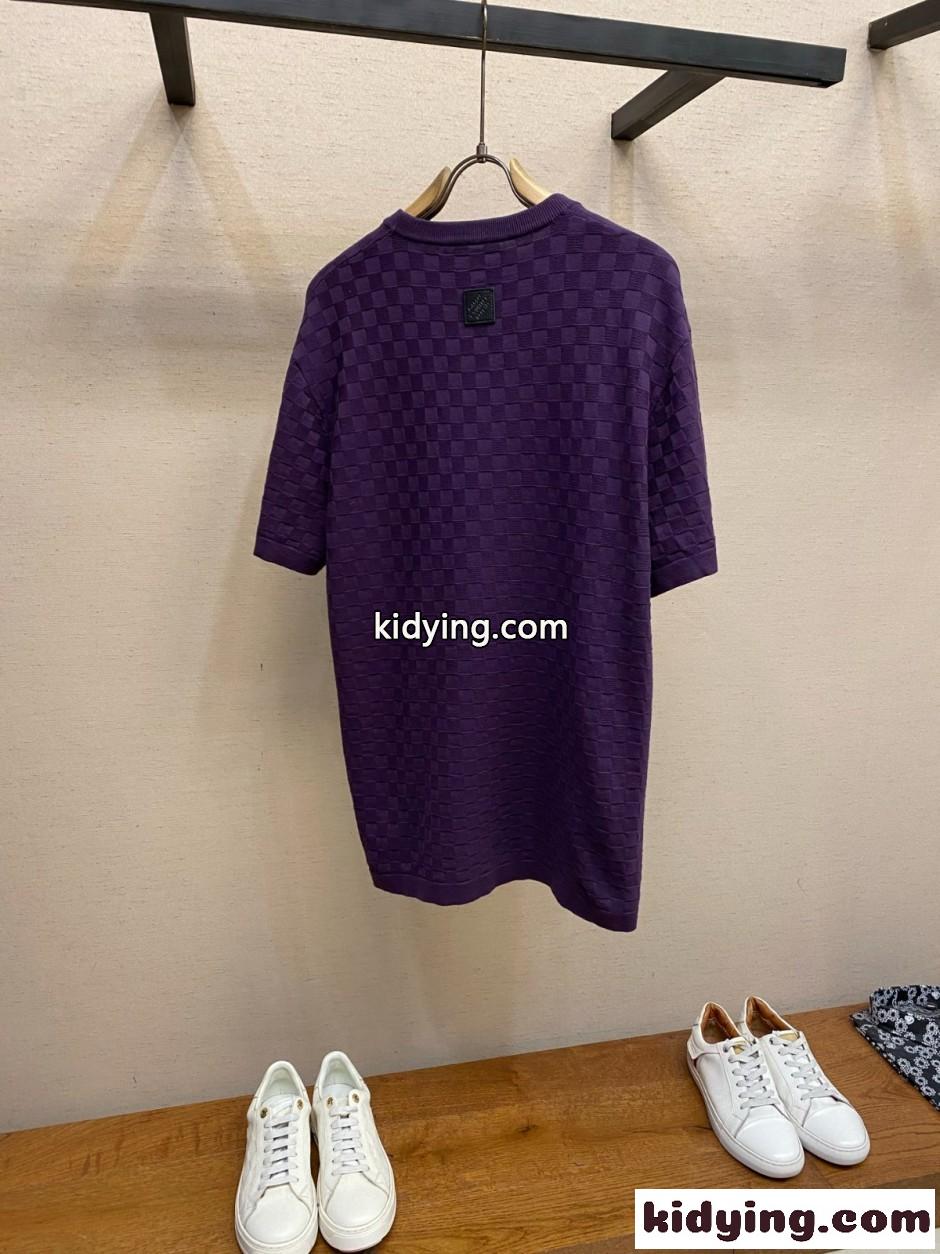 ダミエジャカード ショートスリーブクルーネック ルイ・ヴィトン Tシャツ コピー-1