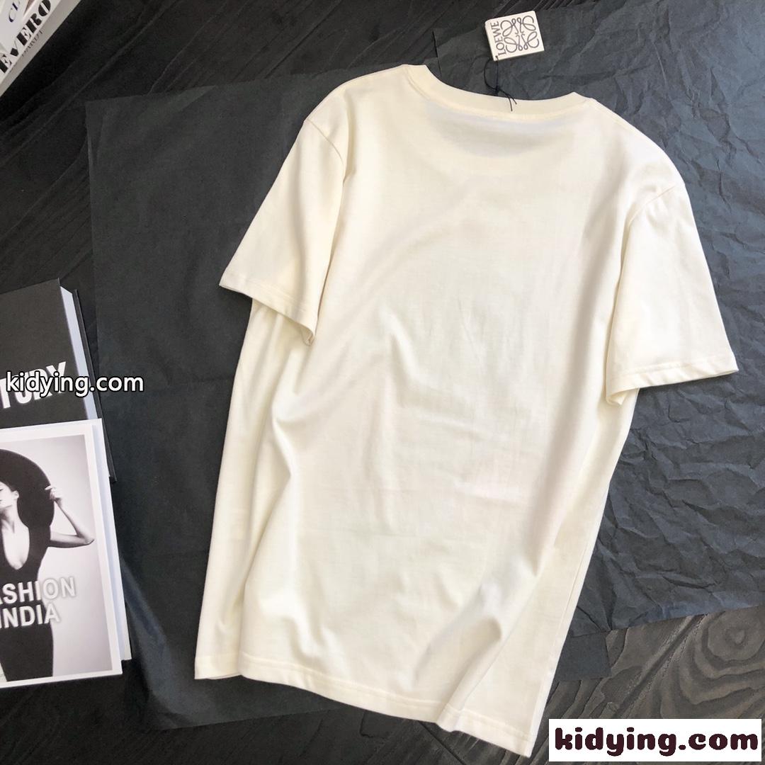 春夏 人気 プリント クルーネック ロエベ tシャツ コピー 着痩せ 合わせやすい 半袖 トップス カジュアル-4