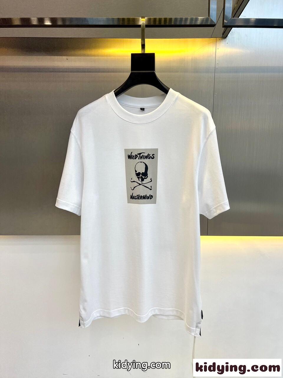 ユニセックス ベーシック コットン 半袖Tシャツ マスターマインド・ジャパン Tシャツ コピー-1