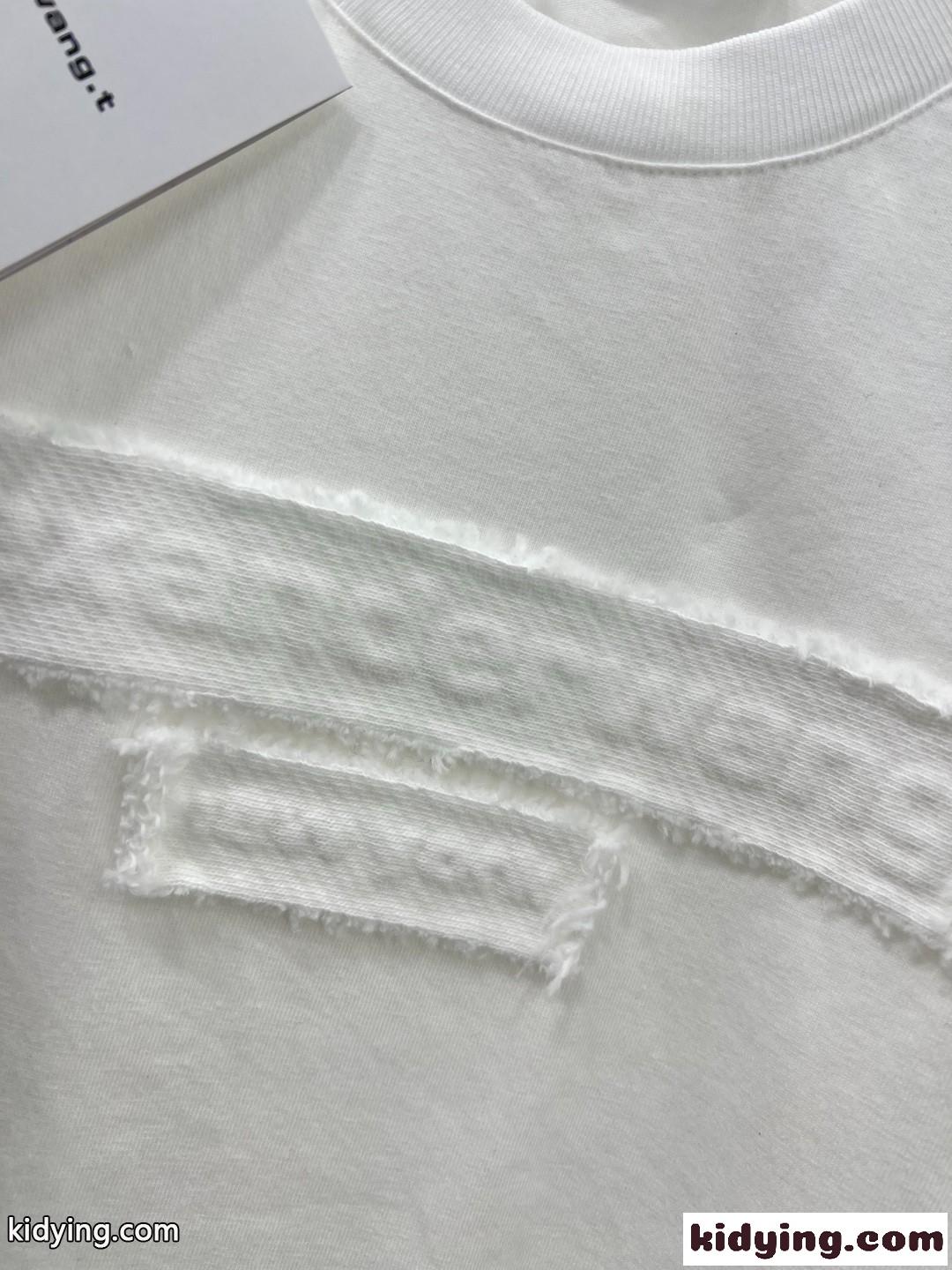 カジュアル 合わせやすい コットン 半袖Tシャツ アレキサンダーワング Tシャツ コピー ホワイト-2