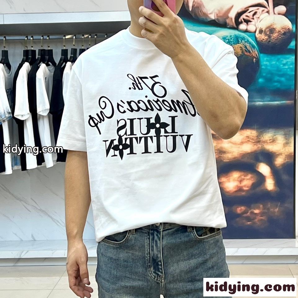 定番 カジュアル プリント 半袖Tシャツ ルイ・ヴィトン Tシャツ コピー ホワイト-2