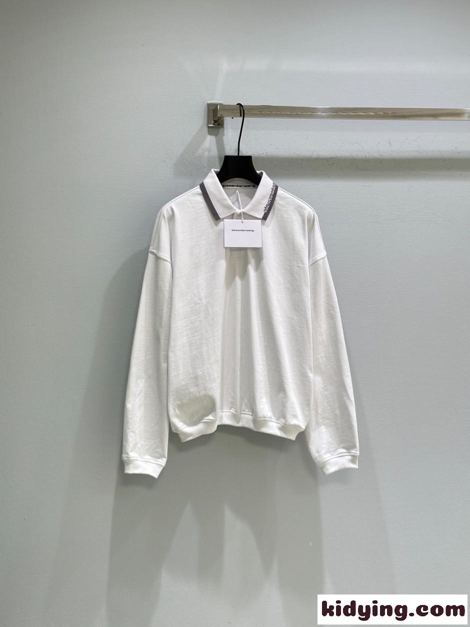 アレキサンダーワング Tシャツ コピー 上品 洗練された コットン 長袖 ポロシャツ ホワイト-0