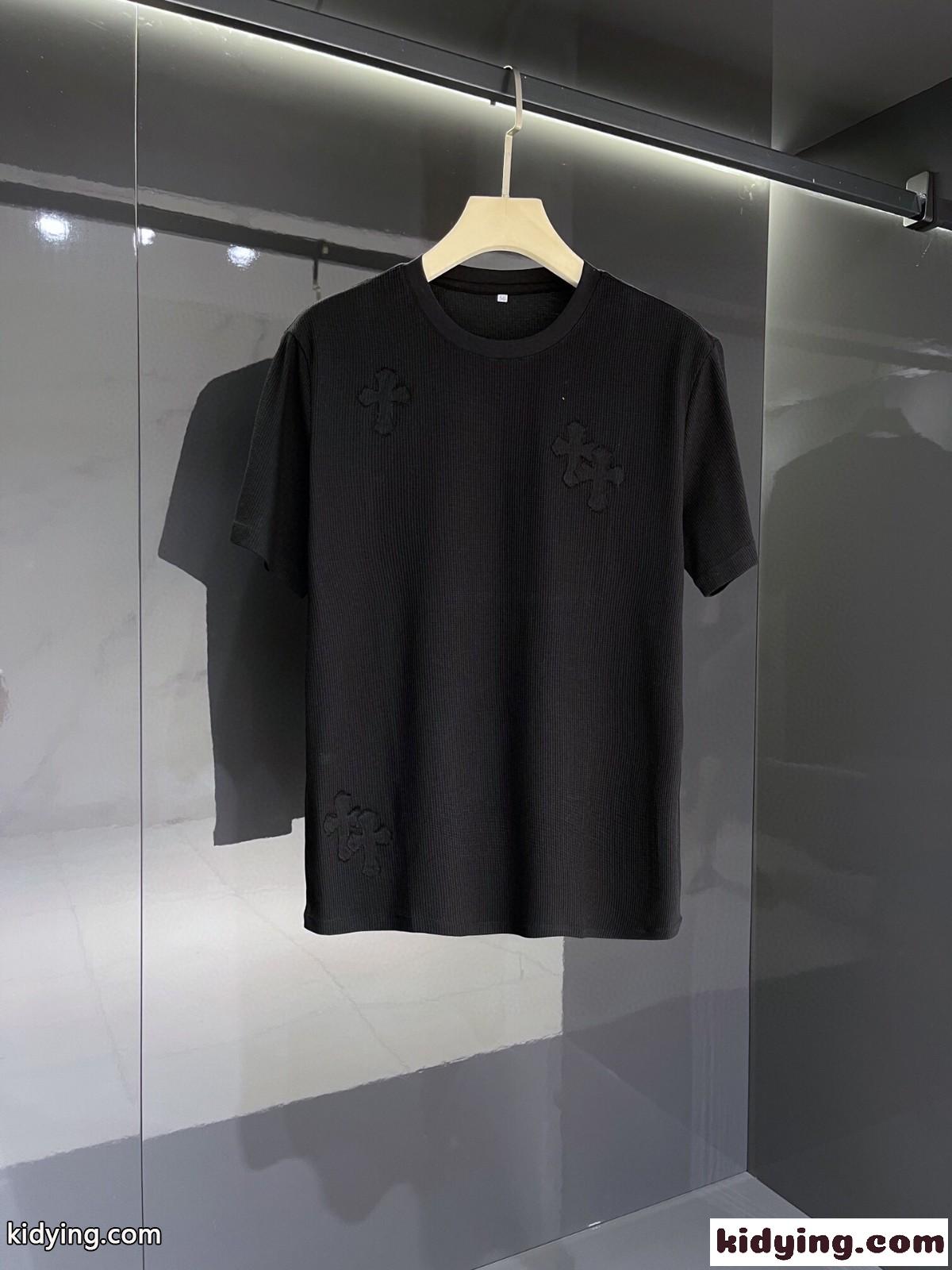 着心地抜群 おしゃれ カジュアル 無地 クロムハーツ 半袖Tシャツ コピー クルーネック 定番-3