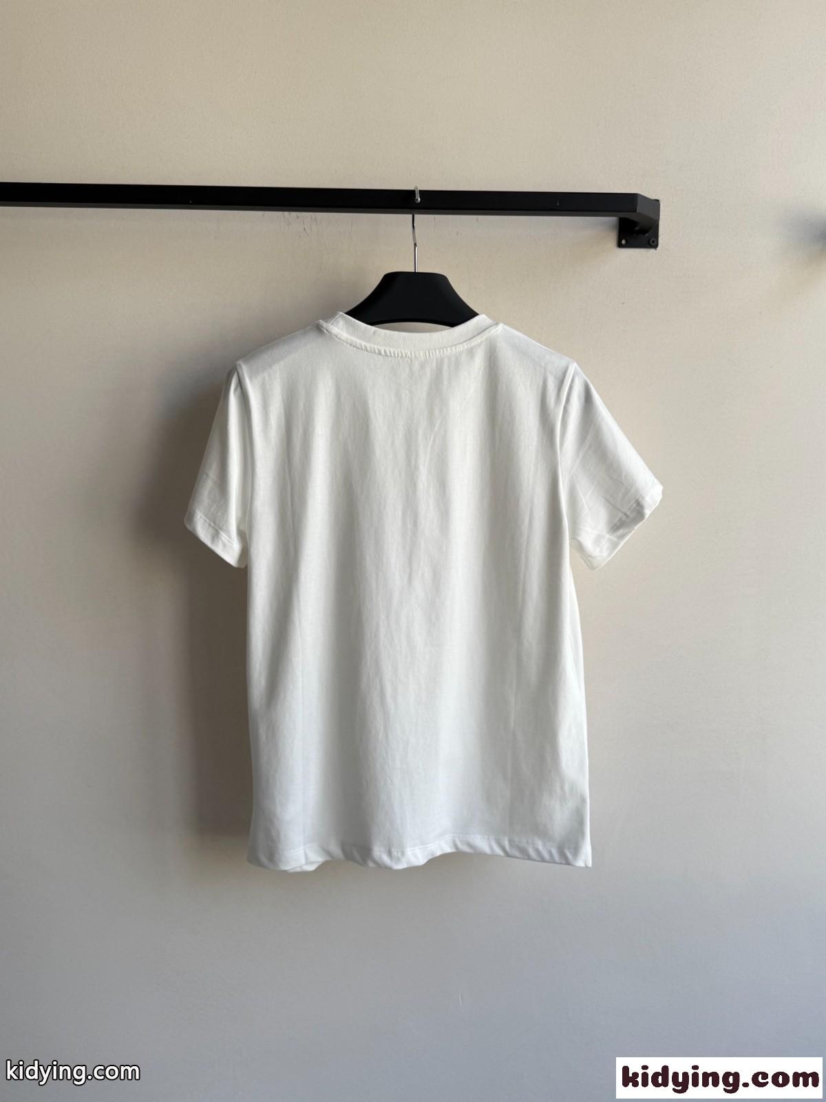 シンプル ロゴ クルーネック 半袖Tシャツ イヴ・サンローラン Tシャツ コピー ホワイト-0
