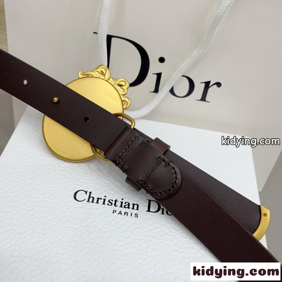 人気 新作 おしゃれ Dior Médaillon ベルト スーパーコピー ダークブラウン-3