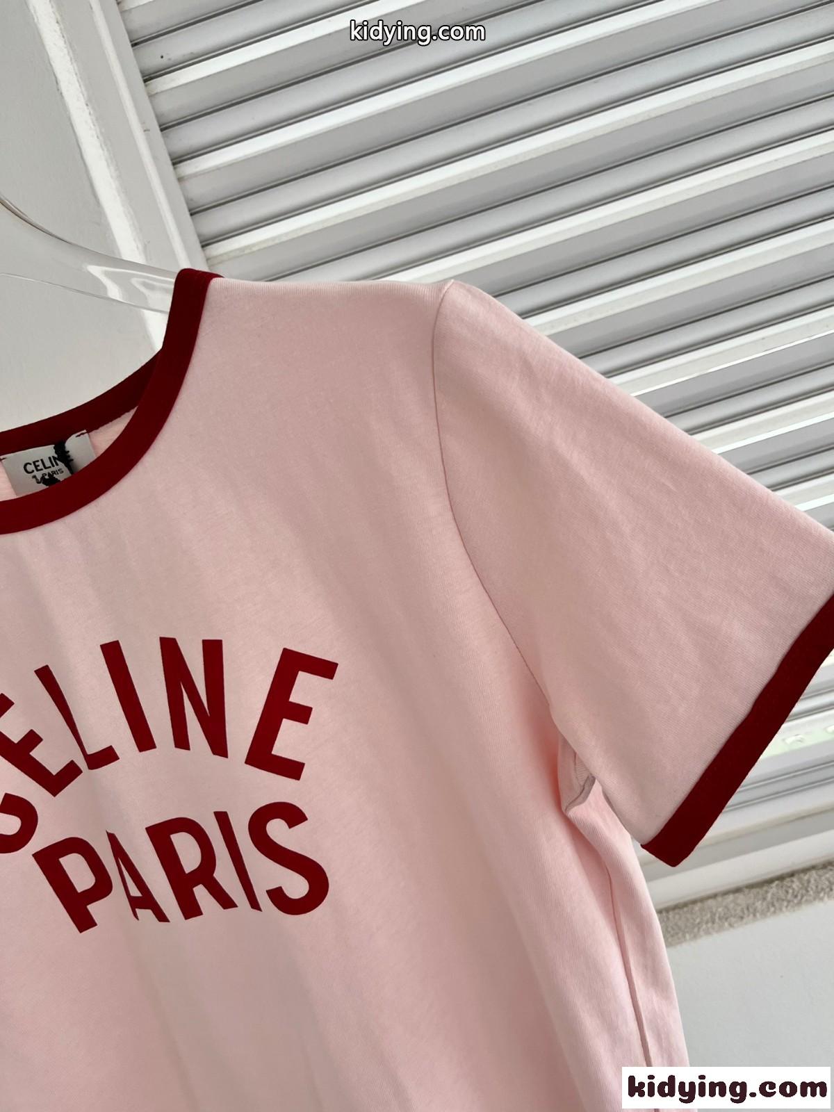 新作 CELINE PARIS 70S 半袖Tシャツ 人気 セリーヌ Tシャツ コピー クルーネック-1