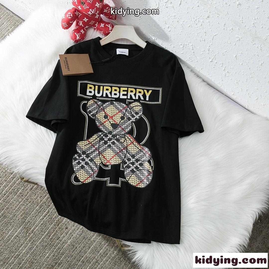 可愛い おしゃれ ゆったり プリント クールネック バーバリー 半袖tシャツ コピー 人気 定番 着心地いい-1