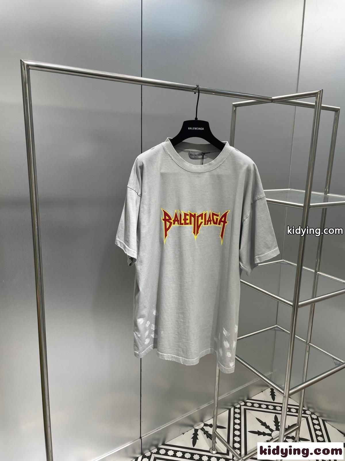 おしゃれ ゆったり ロゴ プリント チュニック レディース バレンシアガ 半袖tシャツ コピー 体型カバー ホワイト ブラック-0