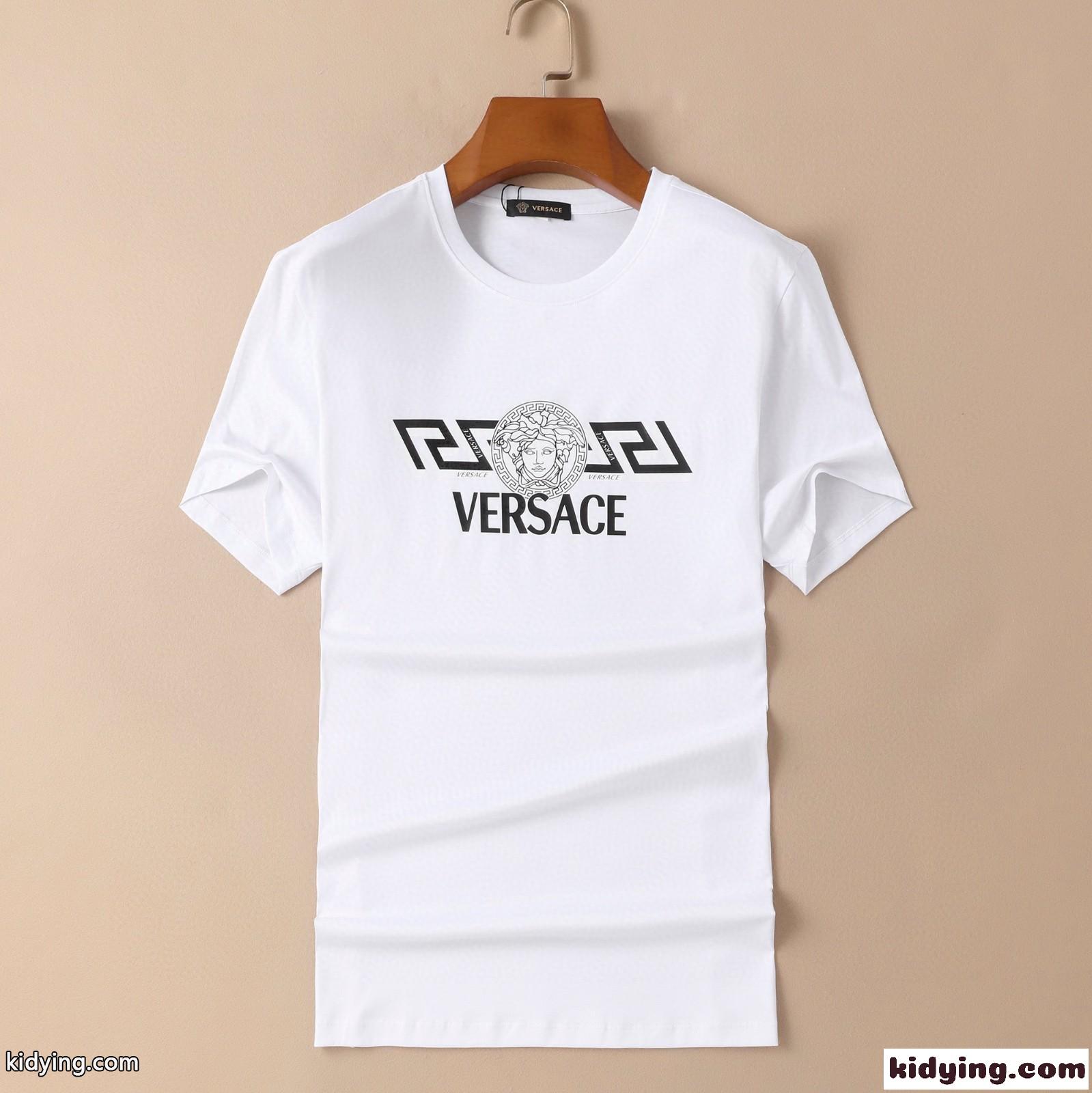 5色あり シンプル 高級感 ロゴ プリント クルーネック 定番 ヴェルサーチェ 半袖Tシャツ コピー 柔らかい 快適 トップス-5