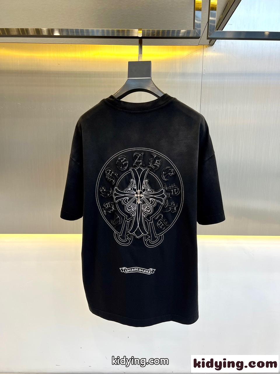カジュアル ストリート クロムハーツ Tシャツ 偽物 クルーネック 半袖Tシャツ-3