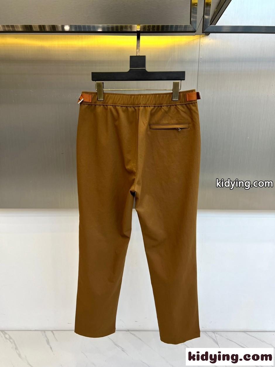 上品 カジュアル テーパードパンツ エルメネジルド・ゼニア スラックス 偽物 ブラウン-3