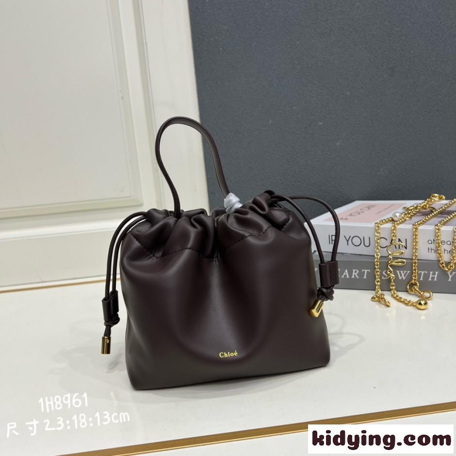 クロエ バッグ コピー チェーン付き CHLOÉ ICONSショルダーバッグ ダークブラウン-0