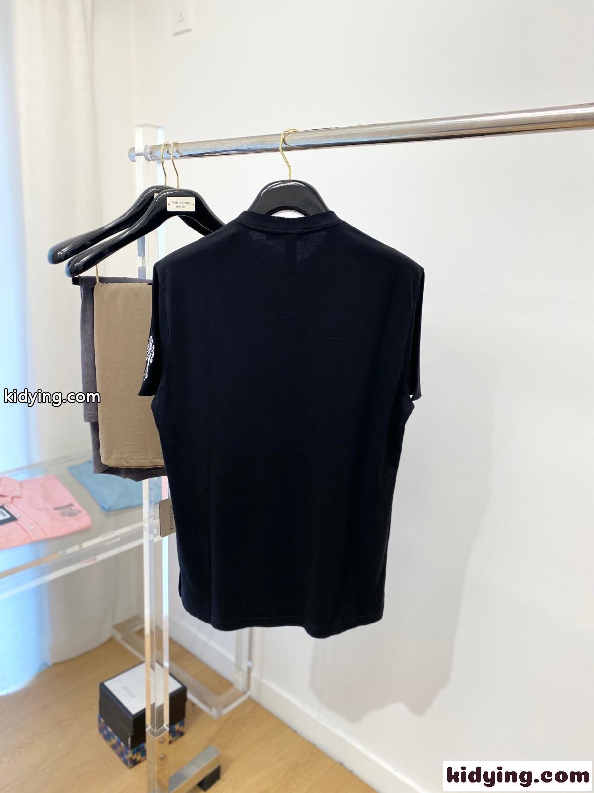 シンプル カジュアル クロムハーツ 半袖Tシャツ コピー 刺繍入り ブラック-4