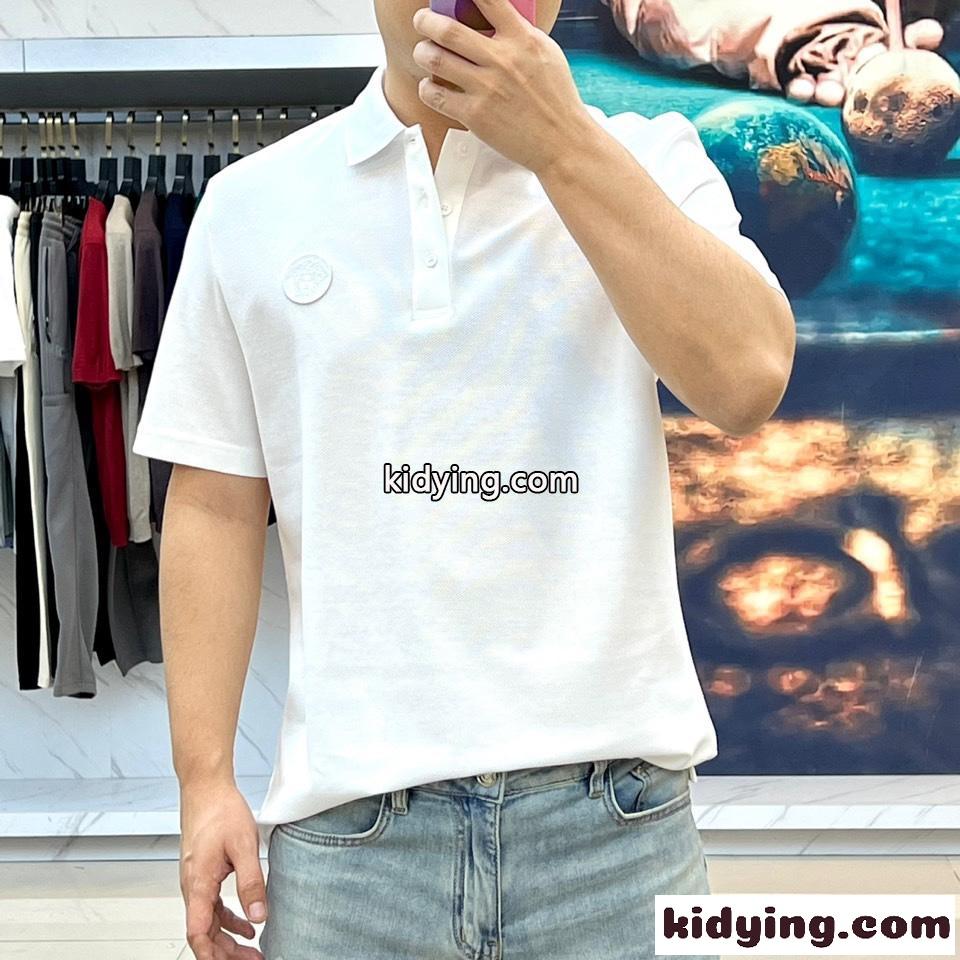 シンプル メドゥーサ ヴェルサーチェ Tシャツ 偽物 半袖 ポロシャツ ホワイト-1