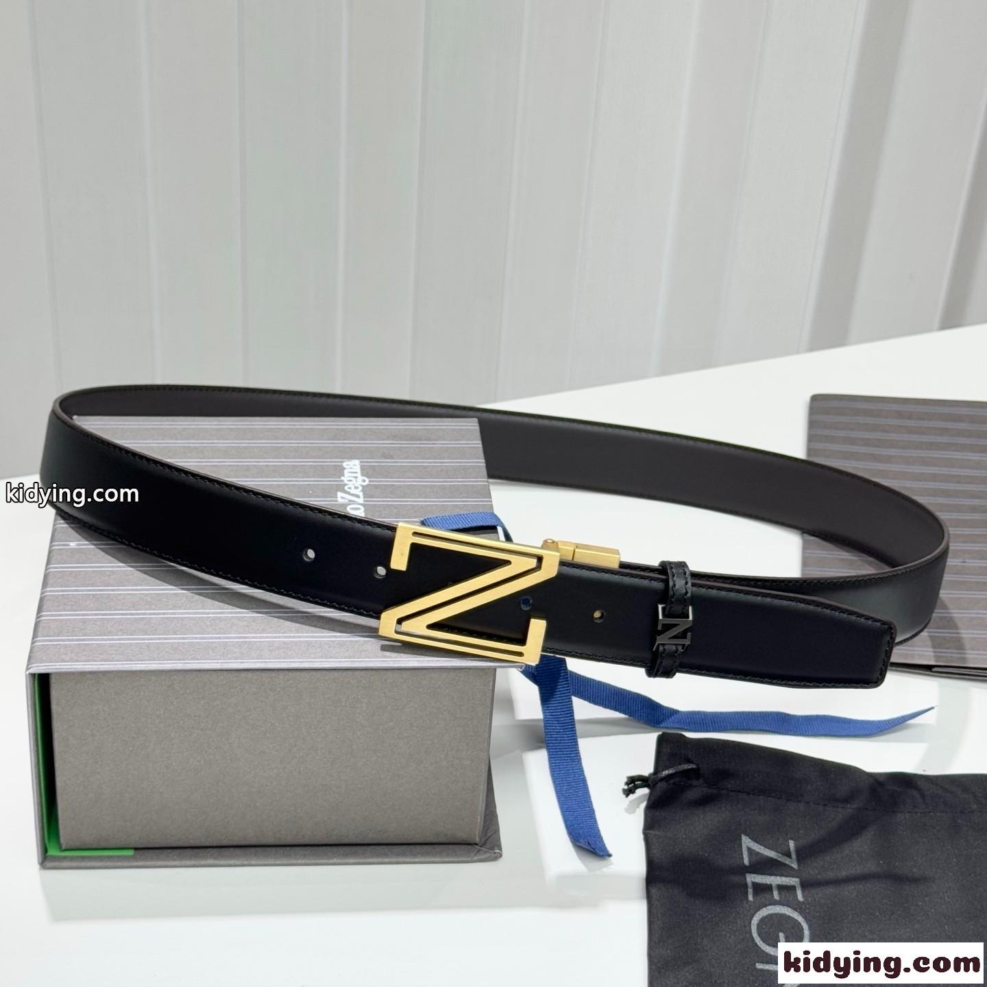エルメネジルド・ゼニア ベルト コピー シンプル 上品 レザーベルト リバーシブル-0