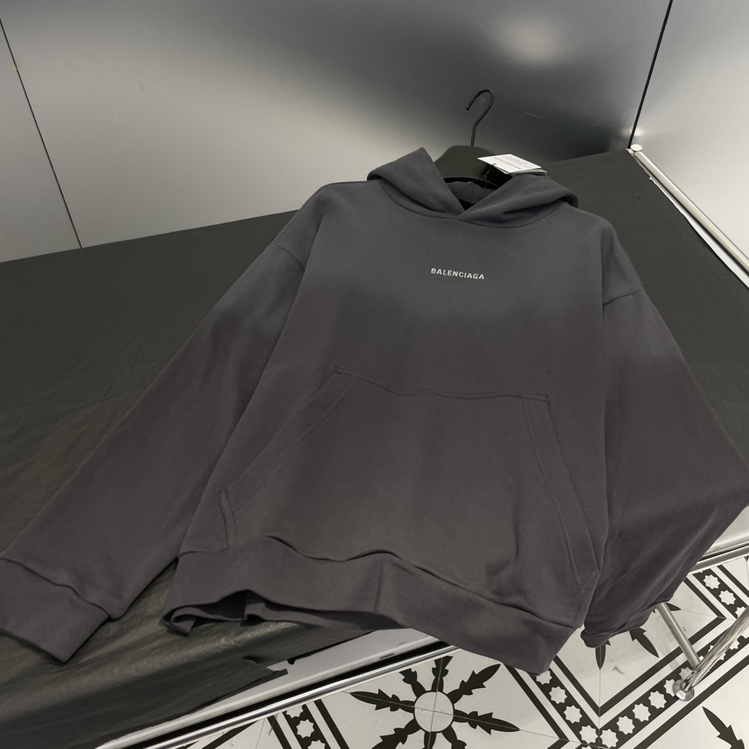人気 バレンシアガ BALENCIAGA BACK HOODIE ミディアムフィット コピー ブラック-4