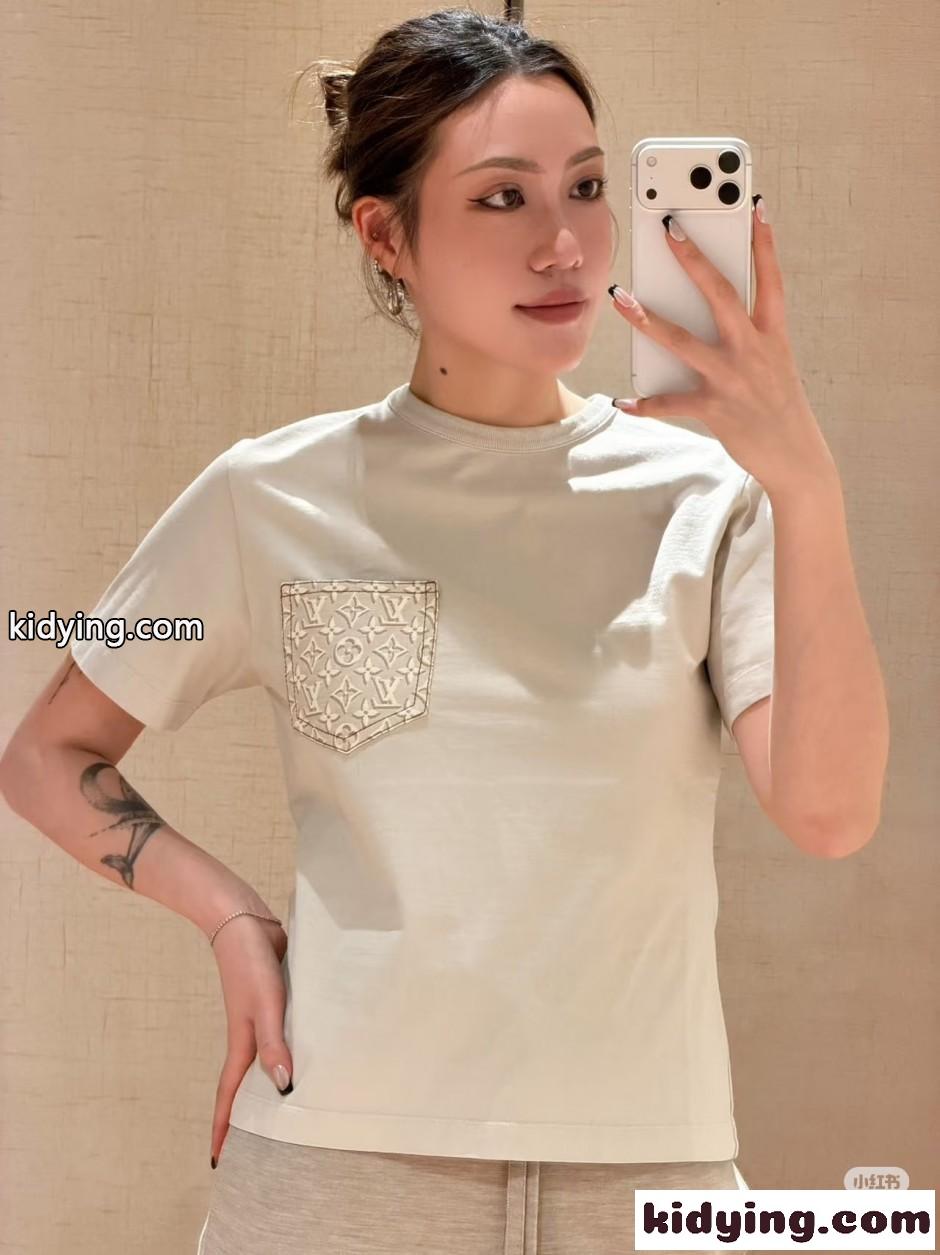 シグネチャー ポケットTシャツ ルイ・ヴィトン Tシャツ コピー コットン-3
