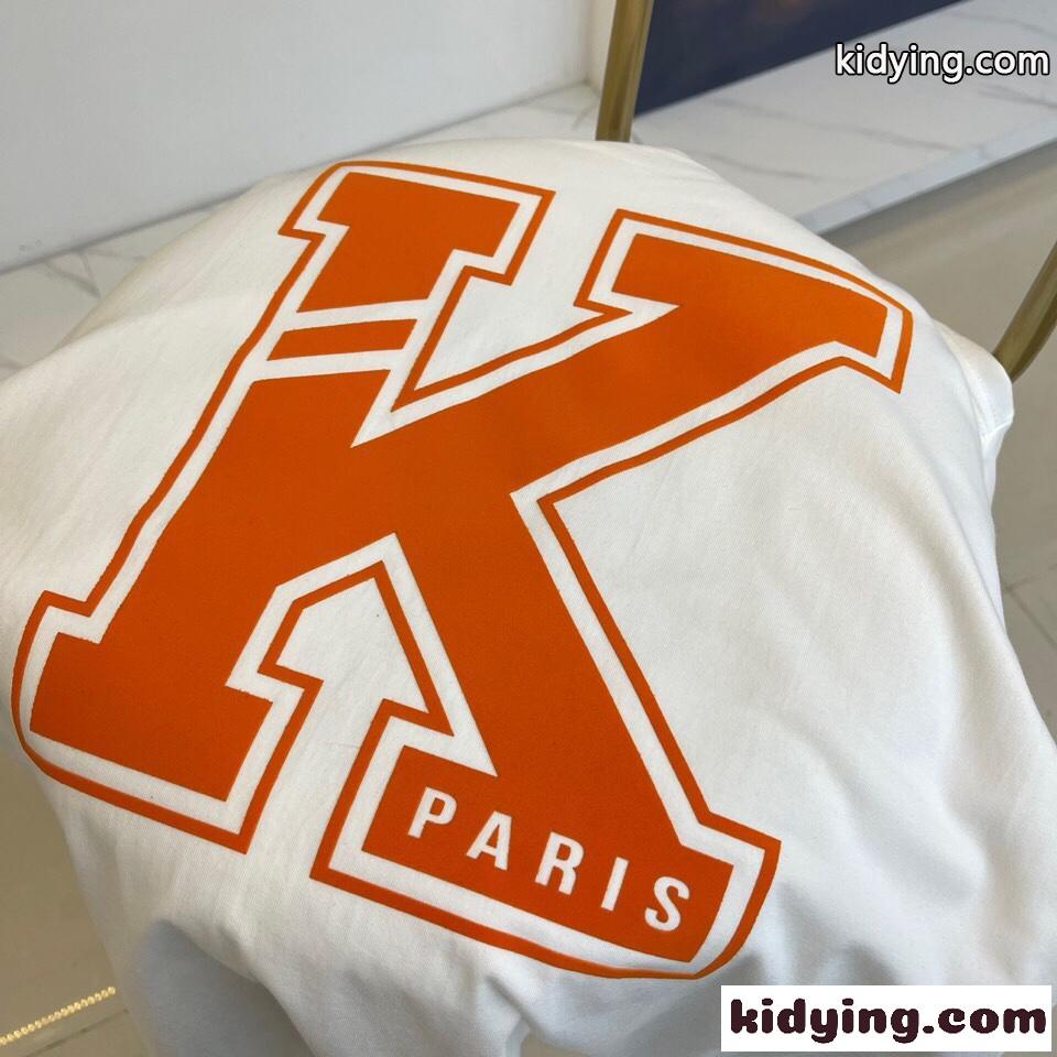 シンプル ロゴ クルーネック VARSITY 半袖Tシャツ ケンゾー Tシャツ コピー ユニセックス-3