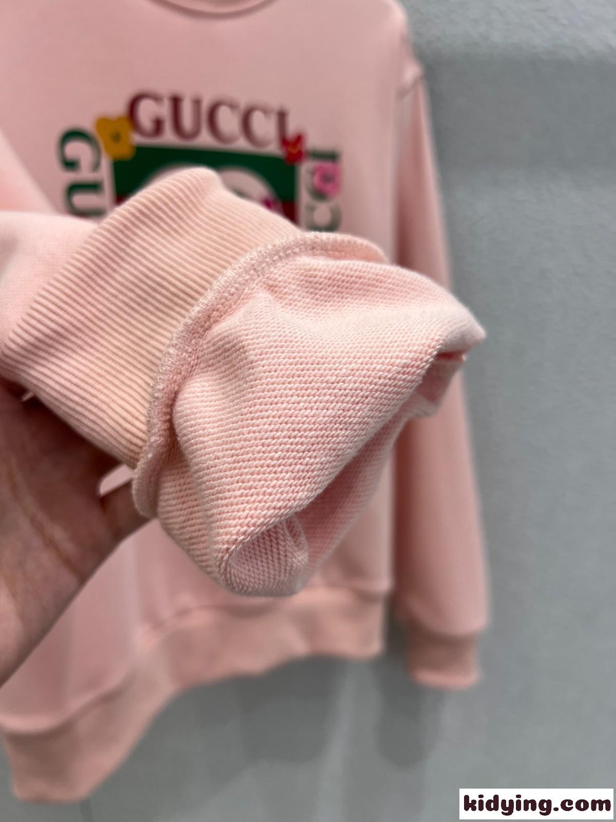 カジュアル ロゴ コットン グッチ Tシャツ 偽物 クルーネック スウェットシャツ ピンク-3