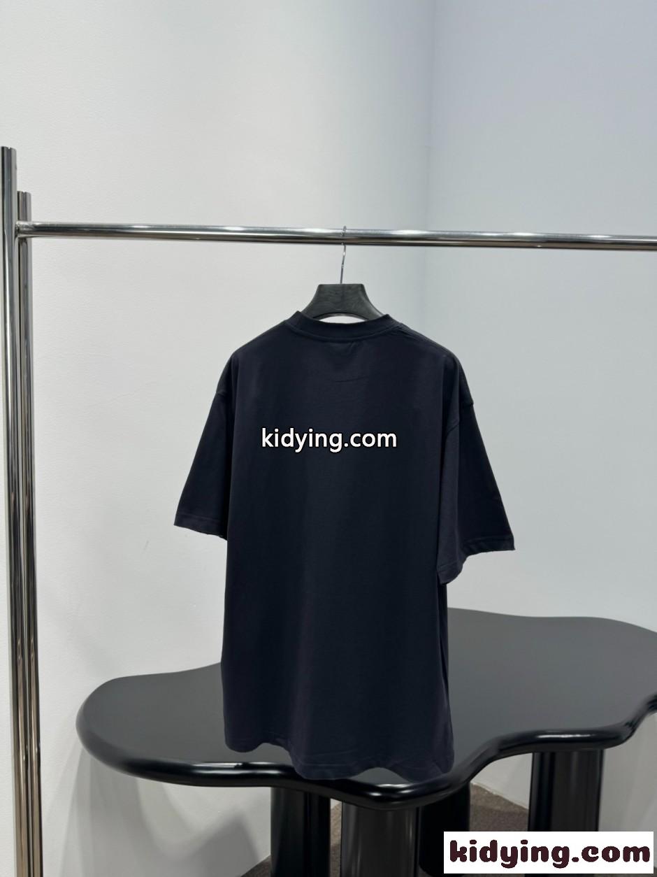 ユニセックス プリント クルーネック 半袖Tシャツ バレンシアガ Tシャツ 偽物-0