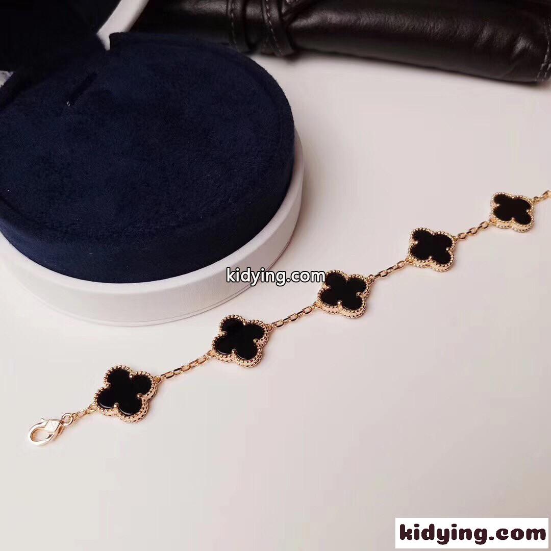 クラシック 人気 四つ葉のクローバー ヴァンクリーフ&アーペル ブレスレット コピー 18k メッキ 5モチーフ レディース-1