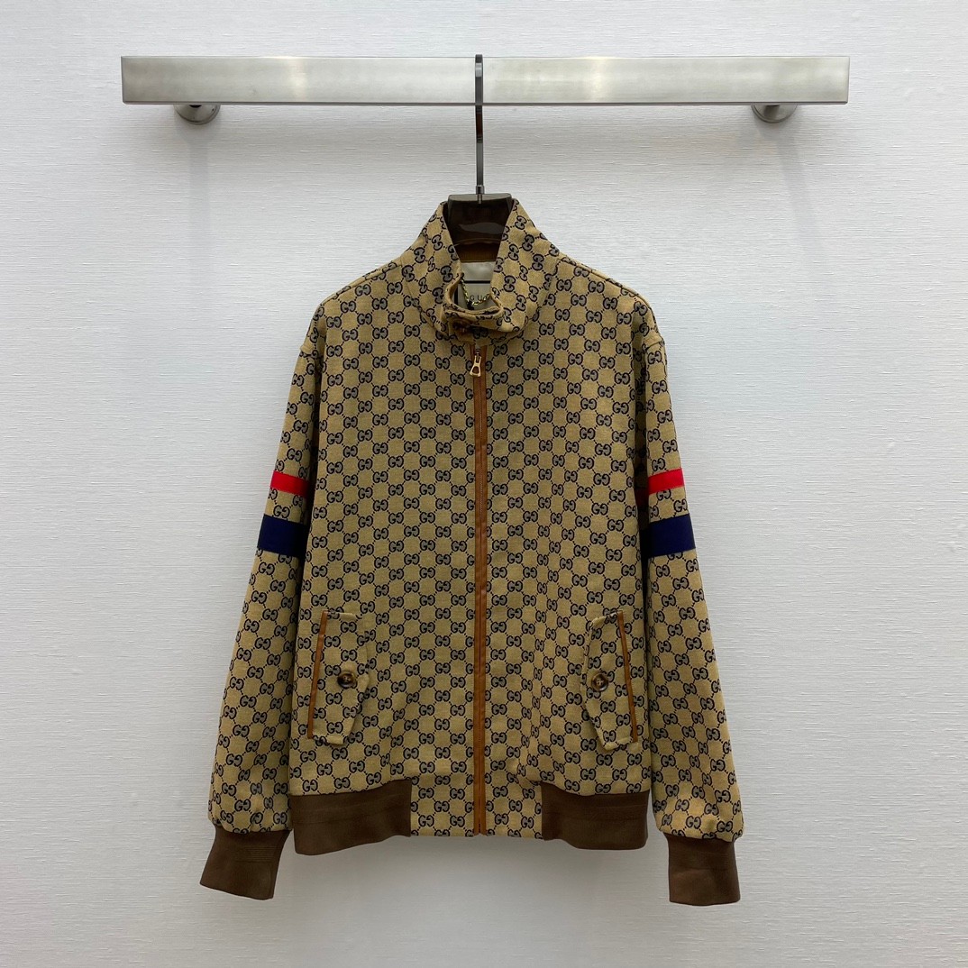 23AW カジュアル スポーツグッチ GGジャガード ジップアップ ジャケット コピー-0