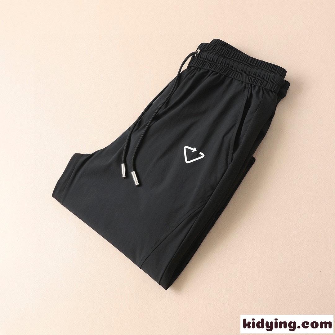 メンズ ファッション 春夏 新作 カジュアル プラダ パンツ コピー 柔らかい 快適 合わせやすい ブラック-1