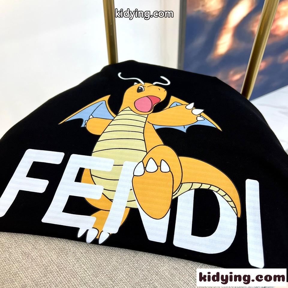 大人気 FENDI x FRGMT x POKEMON フェンディ 半袖Tシャツ コピー ブラック-2