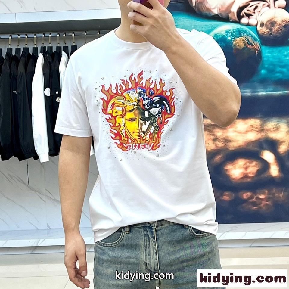 ヴェルサーチェ Tシャツ 偽物 人気 メドゥーサ クルーネック半袖Tシャツ ホワイト-2