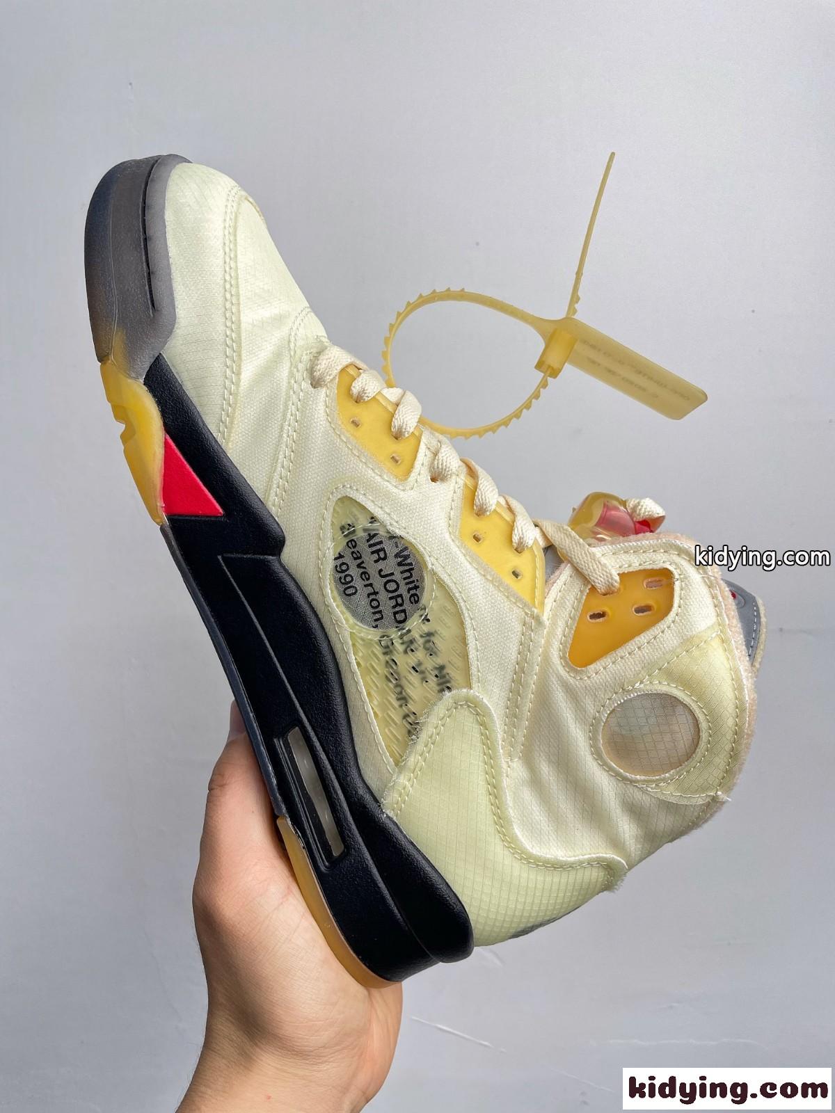 軽量 おしゃれ Off-White X Air Jordan 5 オフホワイト スニーカー コピー-2