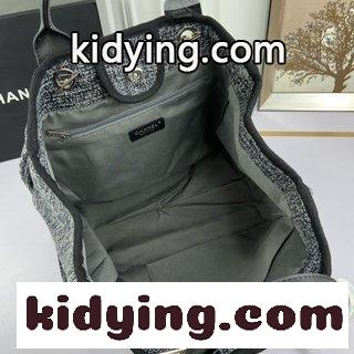 シャネル 大容量帆布がスニーカーを編む シャネル バッグ 使いやすいコピー ビーチバッグの買い物袋 チェーン手提げショルダーバッグ-1