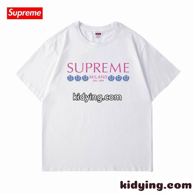 ユニセックス おしゃれ ベーシック ロゴ プリント ゆったり クルーネック シュプリーム tシャツ コピー 半袖 人気-1