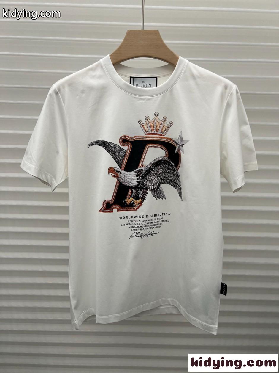 存在感抜群 イーグル ロゴ 半袖Tシャツ フィリッププレイン Tシャツ 偽物-3