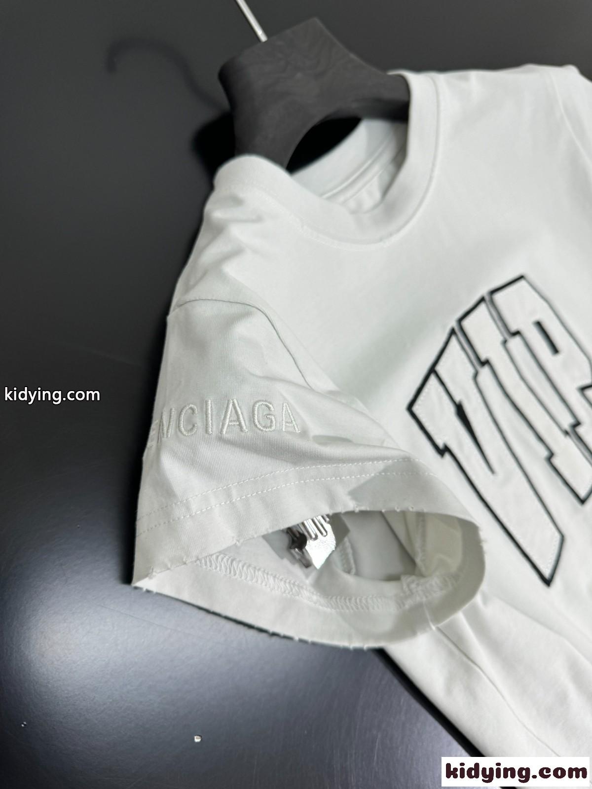 カジュアル フェンミン コンパクト 半袖Tシャツ バレンシアガ Tシャツ コピー ホワイト-3