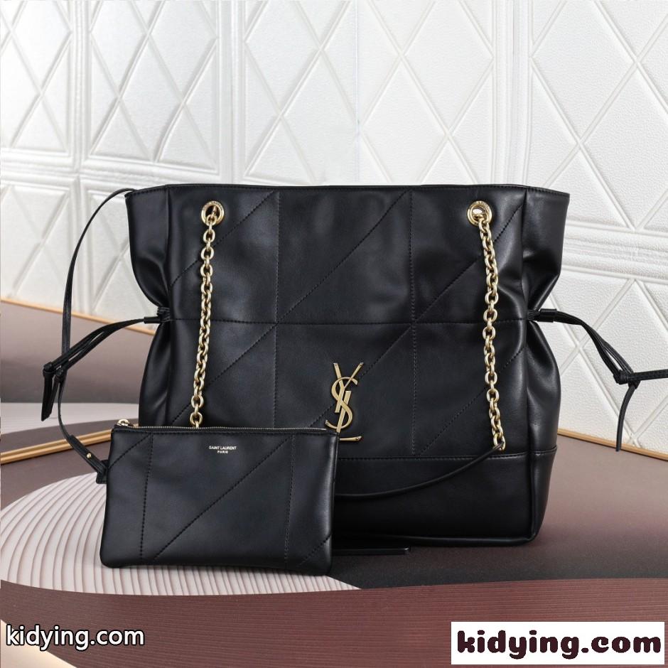 人気 レザー YSL ジェイミー ショッピング イヴ・サンローラン バッグ コピー ブラック-0