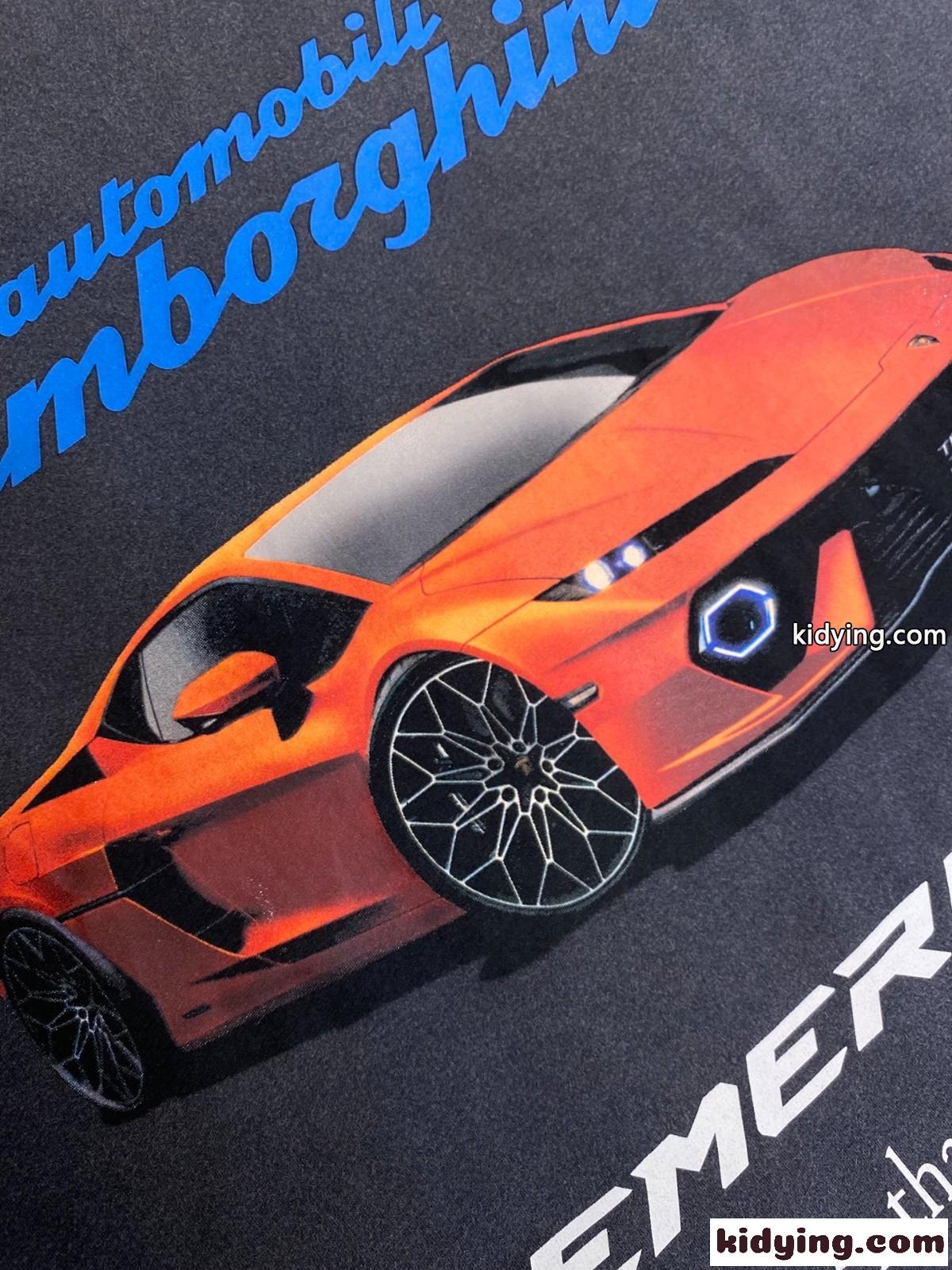 BALENCIAGA x Lamborghini プリント コットン Tシャツ スーパーコピー グレー-4
