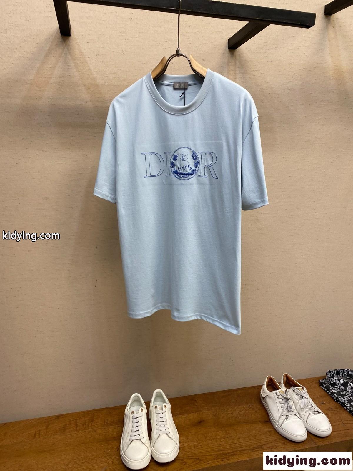 クリスチャン・ディオール Tシャツ コピー DIOR AND HYLTON NEL Tシャツ ブルー-0