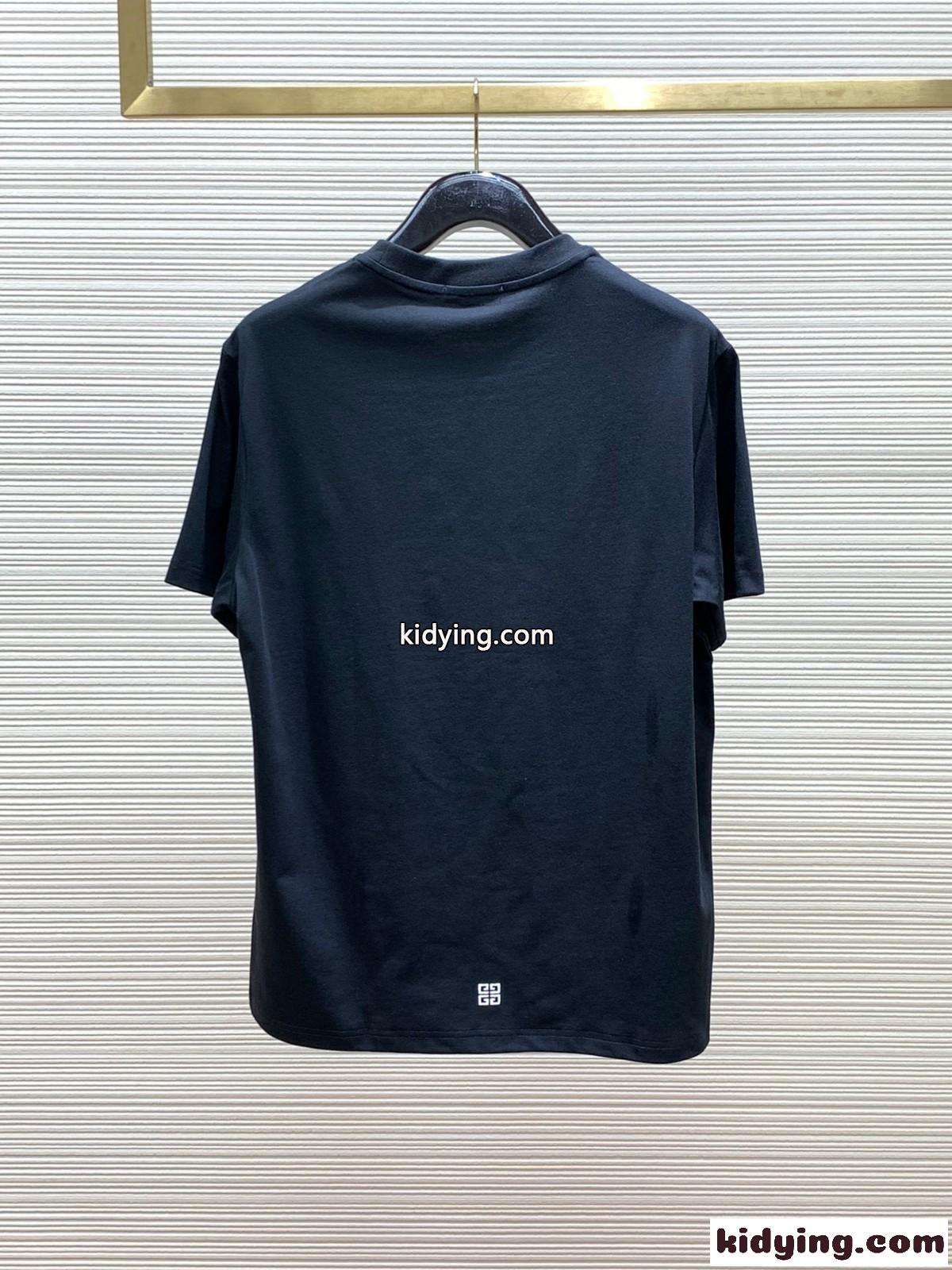 4G ロック プリントコットン 半袖Tシャツ ジバンシィ Tシャツ 偽物 ブラック-3