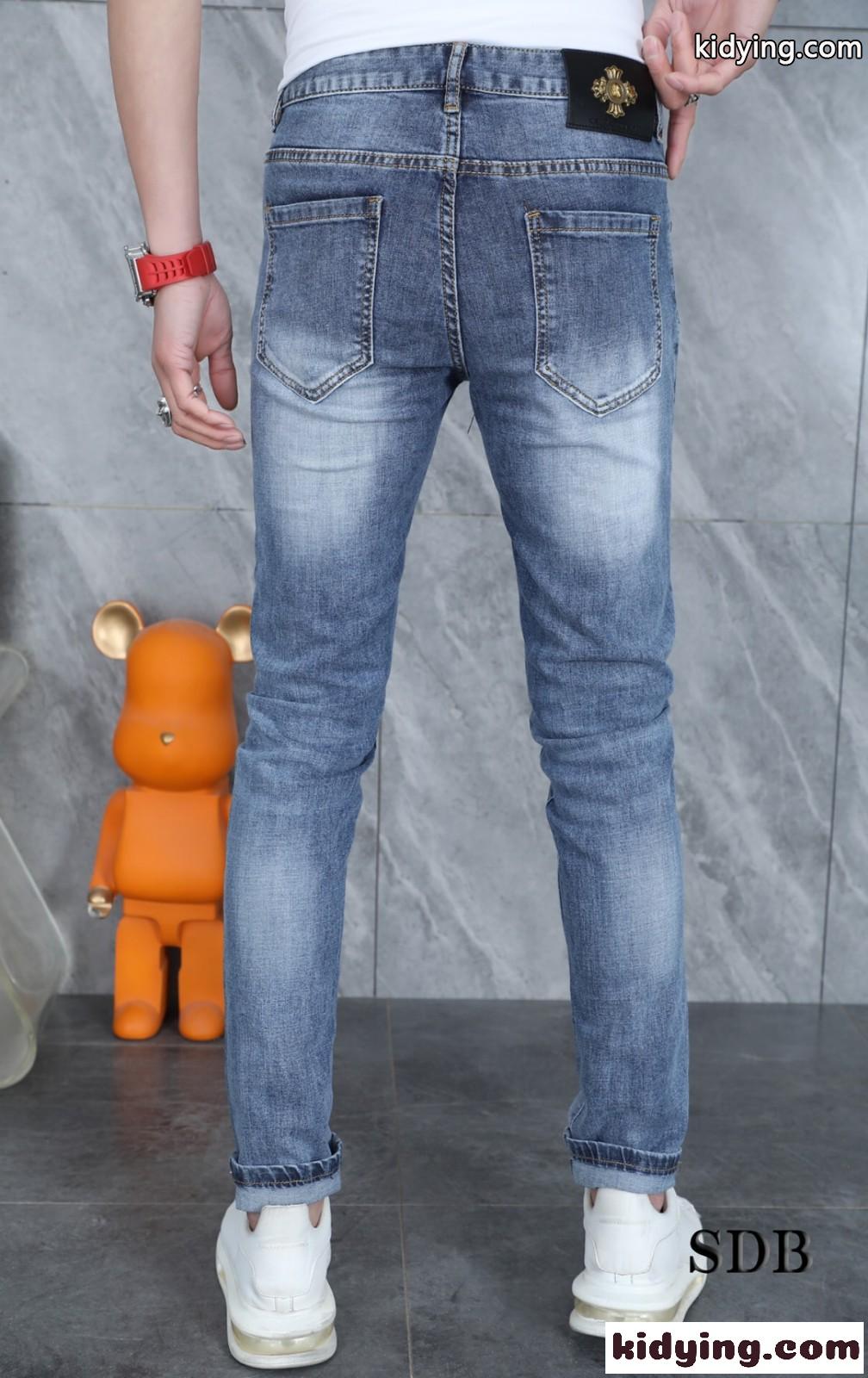 かっこいい カジュアル おしゃれ スリム 高品質 デニムパンツ クロムハーツ ジーンズ コピー メンズ 定番 人気-3