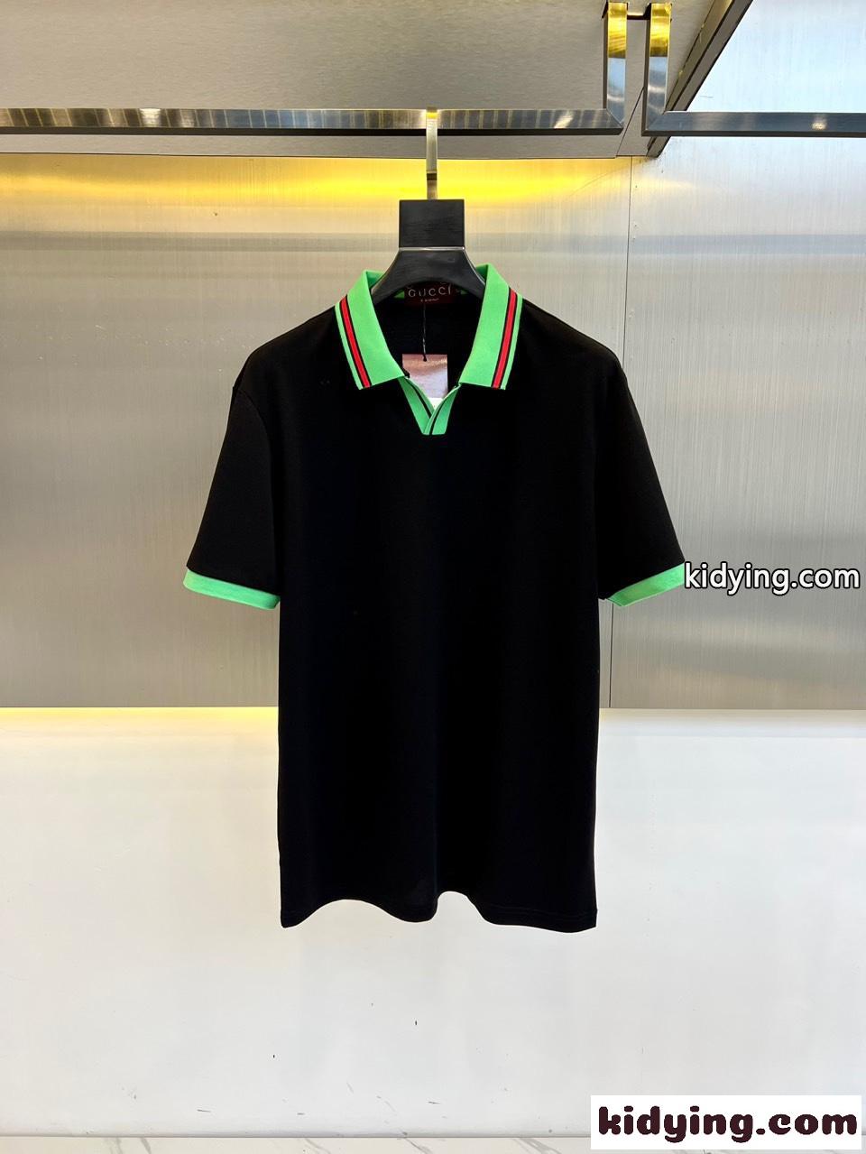 洗練された ジョニーカラー ポロシャツ グッチ Tシャツ コピー ブラック-0