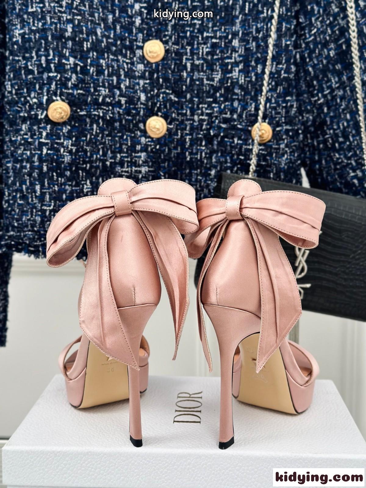 Mlle Dior ヒールサンダル クリスチャン・ディオール サンダル コピー ピンク-3
