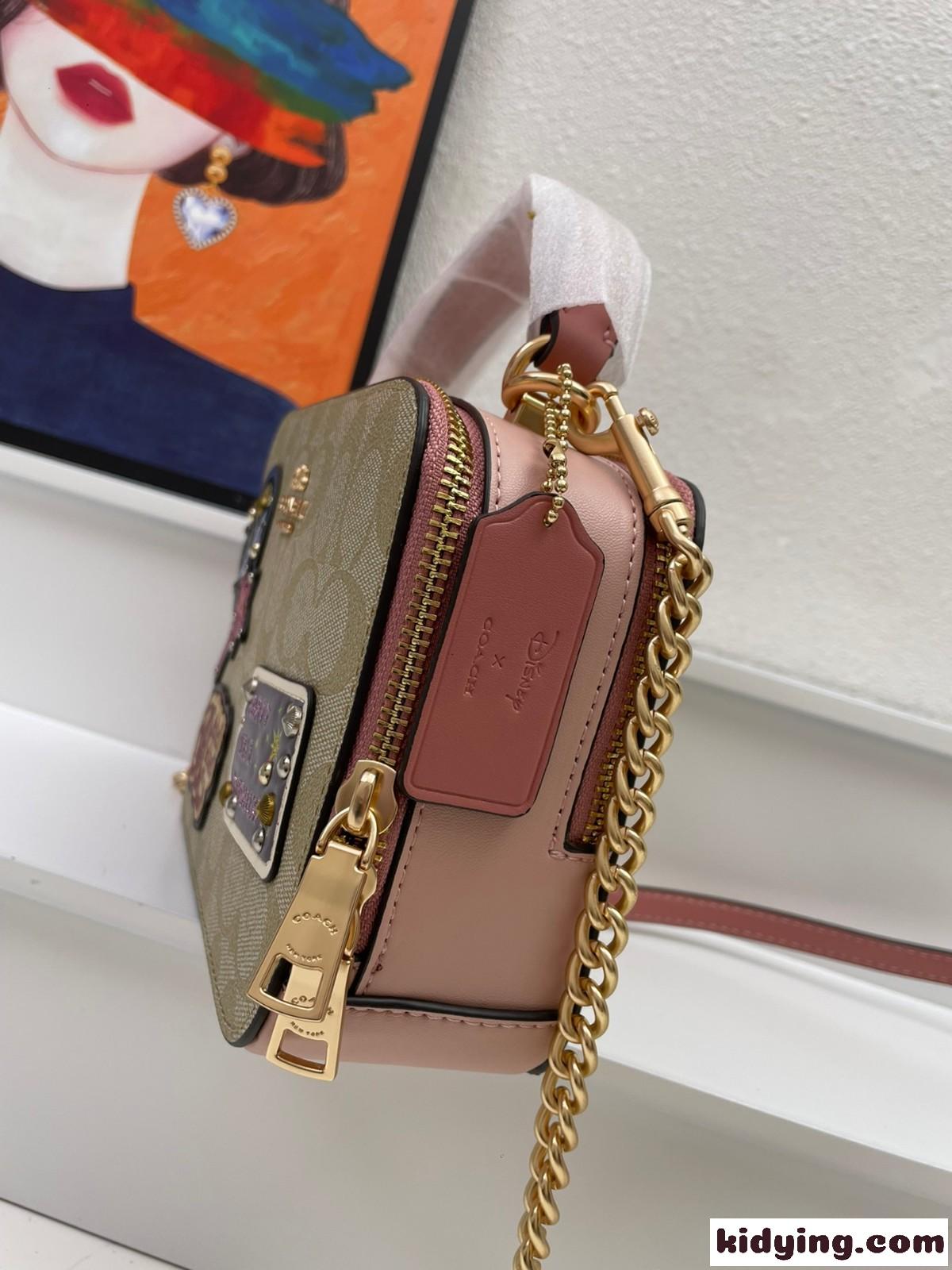 DISNEY X COACH レディース ボックスショルダーバッグ コーチ バッグ コピー ダブルジップ-1