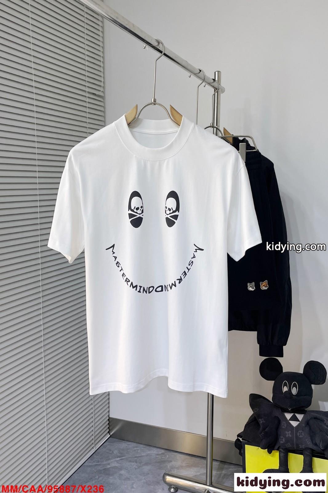 ベーシック プリント クルーネック マスターマインド・ジャパン Tシャツ コピー コットン 半袖Tシャツ-1